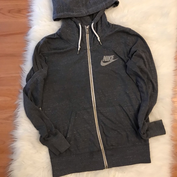 Nike Tops - Women’s Heather Grey Vintage Style Nike Hoodie S